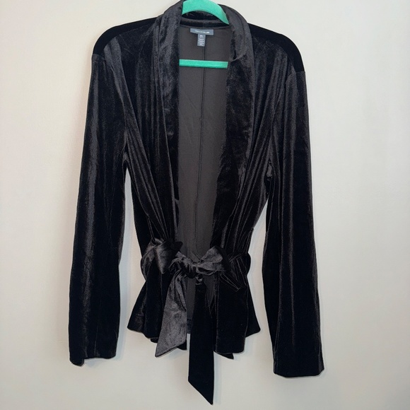 EUC Modcloth Smoldering Smoking Jacket Velour Cardigan Blazer Size XL - Picture 2 of 7